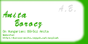 anita borocz business card